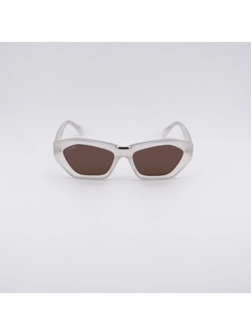 Max Mara MM0169 25E Kate Sunglasses Ivory Cat Eye Frame, Brown Lenses